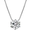 Explosiones Transfronterizas de Amazon Plata de Ley s925 Seis Garras Collar de 1 Quilate para Mujer Cadena para Clavícula Simple Europea y Americana Joyería