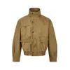 Jaqueta de trabalho americana retrô, com lavagem pesada e aspecto desgastado, unissex, versátil, moderna, gola alta, estilosa, modelagem solta, peça de outer wear legal e estilosa