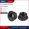 Porca de flange de aço inoxidável preto 304 chapeada Zinco preto dentado antiderrapante porca sextavada DIN6923