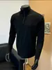 Sudadera de patchwork de estilo americano resistente, moderna, con media cremallera para hombre, nueva para otoño e invierno, de corte holgado, versátil, con cuello alto, de manga larga para hombre