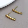 Aço Inoxidável Dourado Gancho Francês Redondo Grosso Fivela em D Fio Quadrado Achado Gancho de Orelha Brincos Feitos à Mão DIY Acessórios de Joias
