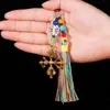 Xizang mantra de seis caracteres diamante pilão diamante sino pingente estilo nacional tambor giratório carro de viagem mochila joias atacado