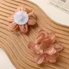 Super Fada Coreana Feito à Mão Borda Queimada Flores de Organza Gardênia Joias Acessórios DIY Adorno de Cabeça Material para Colar Atacado