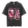 Camiseta de Merchandising de la Gira del Álbum Greedy de Tate Mcrae Unisex Moda Retro Lavada Manga Corta Camiseta Oversize