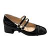 Zapatos de Mujer de Tacón Grueso Estilo Francés de Nicho, Nuevos Zapatos Mary Jane Rojos de Punta Cuadrada para Primavera y Otoño 2026, Adecuados para Combinar con Faldas
