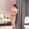 2026 Verano Europeo y Americano Transfronterizo Nuevo Vestido de Noche Sexy Plisado Ajustado para Mujer Gown 002