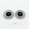 Outono e inverno novo oval multi-camada de metal diamante botão casaco camisola malhas pequeno Chanel estilo botão decorativo