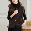 Chaleco cárdigan de cuello redondo para mujer, nuevo top de punto versátil y moderno estilo coreano para otoño y primavera