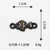 Pulseira Colar Pingente Acessório DIY Materiais Peixe Pequeno Listrado Marrom Liga Conector Duplo de Pingente Joia