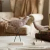 Adornos Creativos de Pájaros de Artesanía de Madera Retro Europeos Accesorios para Fotografía del Hogar Entrada Sala de Estar Aparador de Vino Decoración de Escritorio
