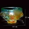 Adornos de esmalte de colores ciruelo orquídea bambú crisantemo Tazón Taza adornos artesanías para ancianos extranjeros regalos de negocios estilo chino