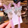 Accesorios para el Cabello de Niñas del Viento Tocado de Lazo Infantil Horquilla con Borla Paso a Paso Horquilla Antigua para el Cabello de Niña Traje Antiguo de Niña Hanfu Horquilla Antigua