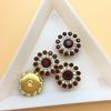 Girasol taladro redondo placa de flor taladro hebilla lazo hecho a mano diy accesorios para el cabello material accesorios para abalorios flor de tres capas pedrería