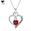 Knn-319 Collar Infinito de Amor con Diamante Rojo para Mujer, Joyería Transfronteriza Kamanqi, Cadena para Clavícula de Lujo Ligero de Gama Alta al por Mayor
