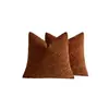Funda de almohada de textura tridimensional simple, funda de cojín de chenilla de color liso, decoración suave para sofá de sala de estar, funda de almohada vintage