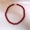 Collar de cuentas de vidrio redondas simples con temperamento, estilo Hong Kong, cadena de clavícula de alto sentido, nueva joyería retro china al por mayor