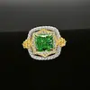 Anel de estilo de moda europeu e americano S925 corte flor de gelo cor de diamante de alto carbono combinando anel feminino super brilhante diamante personalidade anel de alto senso