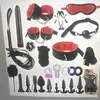 Conjunto erótico SM, conjunto completo de chicote de couro, máscara para os olhos, algemas, mordaça, plug anal, bondage, treinamento, produtos para adultos, pacote de presente