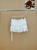 [En Stock] Mini Falda Estilo Coreano de Puro Deseo para Mujer, Falda de Verano con Patchwork de Encaje de Cintura Alta de Línea A en Capas 99592