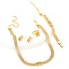 Gutt Novo estilo europeu e americano ins moda simples colar pulseira feminina brincos distintivos titânio aço chapeado 14K ouro joias conjunto