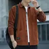 Chaqueta de Terciopelo y Pana Otoño e Invierno 2025 para Hombre Color Sólido Engrosada Cálida Manga Larga Camisa Venta al por Mayor Transfronteriza