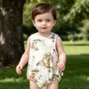 Mameluco de Bebé Verano Estilo Delgado Mameluco Triangular para Recién Nacido Gasa Ropa Antibacteriana para Recién Nacidos Pijamas Ropa de Verano