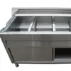 Tampa de vidro isolamento mesa de restaurante food truck isolamento mesa vegetais no vapor display gabinete piscina de sopa aço inoxidável comercial