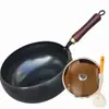 Atacado Panela de Ferro Escama de Peixe Zhangqiu Barriga Grande Wok Sem Revestimento Panela de Fundo Plano Universal de Alta Qualidade para Fogão de Indução Doméstico Panela de Barriga Grande