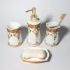 Amazon transfronterizo europeo baño cuatro piezas resina creativo baño suministros tocador traje bandeja botella de loción