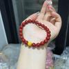 Artesanías de Arena de Cristal con Cuentas de Oro Real, Pulsera de Joyería con Diseño Simple y Único