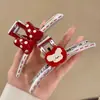 Elegante Pinza de Pato Roja con Lazo para Mujer, Pinza para el Pelo de Línea Única de Nuevo Estilo de Alta Gama 2025 para la Parte Posterior de la Cabeza, Pasador