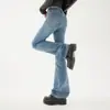 Raccoon House # Retro Americano Cintura Baja Chica Caliente Pantalones Acampanados Venta al por Mayor Transfronteriza Ajuste Delgado Jeans Elásticos Lavados para Mujer