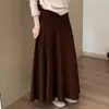 Falda Plisada de Punto Grueso Adelgazante de Cintura Alta para Mujer 2026 Invierno Nueva Versátil Casual Falda de Paraguas con Dobladillo Ancho de Moda