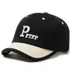 Protección Solar Estilo Coreano Color Camelio Bordado Negro Parasol Gorra de Béisbol Blanca Color Beige Bloqueo de Color Ala Corta Letra Negro P