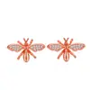 Set de Joyería Nuevo Collar y Aretes de Abeja Zirconia de Alta Gama Oro Rosa Accesorios Explosivos Transfronterizos Venta al por Mayor