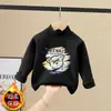 2026 Nova Camada de Base Masculina de Gola Meia-Alta Outono/Inverno Roupa Íntima Infantil Top Quente de Pelúcia Dupla Face Desenho Animado