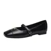 Zapatos Mary Jane Estilo Francés para Mujer, Nuevos Loafers Planos Versión Coreana Primavera y Otoño 2026, Zapatos de Piel Plateada