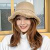 Gorro de pescador de lana de cordero otoño e invierno Nueva Moda estilo coreano versátil estudiante sombrero de cubo de gamuza para hombre grueso cálido viaje