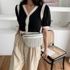Bolso Pequeño Estilo Fragante Bolso de Moda 2022 Nuevo Cruzado Remache Casual Bolso de Hombro Tendencia Coreana Correa Ancha Bolso de Pecho Borla Bolso para Mujer