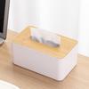 Caja de Pañuelos de Madera para Papel Higiénico Simple y Creativa al por Mayor para Sala de Estar Uso en Casa Multifuncional Caja de Pañuelos para Servilletas con Control Remoto