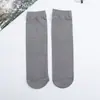 Medias finas de algodón mercerizado para hombre de 14G en el baño de pies tipo tubo, calcetines de color sólido resistentes al desgaste, que no se decoloran, calcetines casuales de negocios para hombre