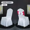 Capa de cadeira flor dupla grossa para hotel, capa de cadeira especial para banquetes, capa de cadeira de jantar com fita de gravata borboleta para restaurantes e hotéis