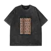 Camiseta Masculina de Algodão Puro Pesado Manga Curta Estilo Retro Americano, Casual de Verão Solta Tendência Oversize Lavada Vintage