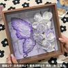 Celebración de Internet Hecho a Mano Bricolaje Casero Pintura Texturizada de Mariposa Marco de Fotos de Rosa Bolsa de Material Decoración de Mesa para el Día de San Valentín
