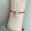Pulsera de Bolso Xiao Fu Campana Dorada Antigua Cuerda Tejida a Mano Cordón para la Mano Nafu Transparente Regalo de San Valentín para Novia