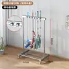 Estante Móvil para Mopa de Acero Inoxidable Almacenamiento de Baño Drenaje Utensilios Estante para Mopas Extraíble Montado en Pared De Pie