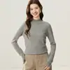 Suéter básico de punto minimalista Baicai 100% cachemira pura para mujer, cuello alto medio, 2026, para abrigarse
