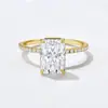 Anillo de Lujo de Nicho Accesible con Incrustaciones de Diamantes Transfronterizo Europeo y Americano Anillo de Anillo de Combinación con Zirconia Cortada en Flor de Hielo Súper Brillante de Plata de Ley 925 para Mujer