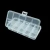 Caja organizadora pequeña con 10 compartimentos fijos, caja transparente para aparejos de pesca, pastillero, joyería, cuentas, anzuelos de pesca, organizador para clasificar tornillos