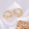 Estilo Ins Europeo y Americano Pendientes Redondos de Circonita Simples Elegantes Moda Femenina Pendientes de Gama Alta Pendientes Elegantes de Nicho Tendencia